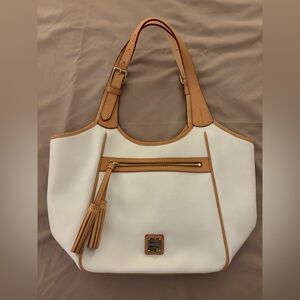 Vintage Dooney & Bourke Maddie white saffiano leather shoulder bag